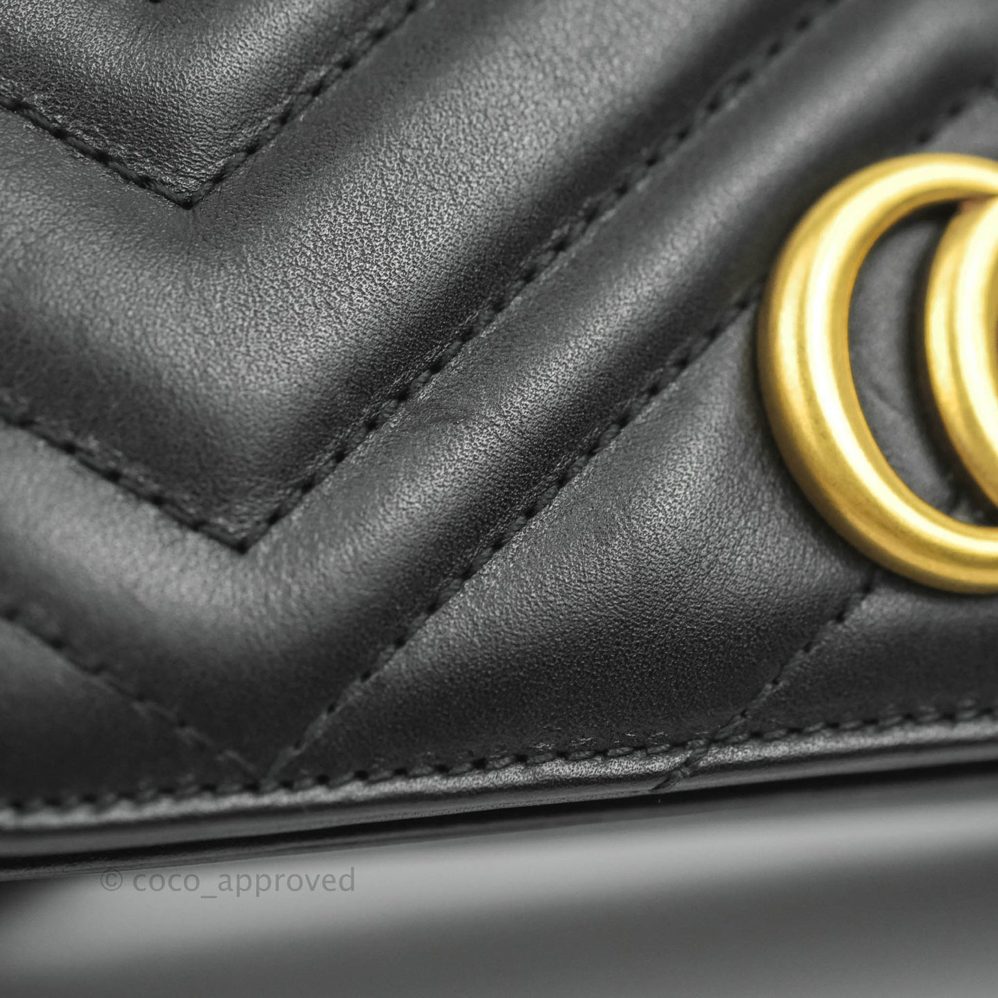 Gucci Matelasse GG Marmont Mini Bag Black Calfskin Gold Hardware