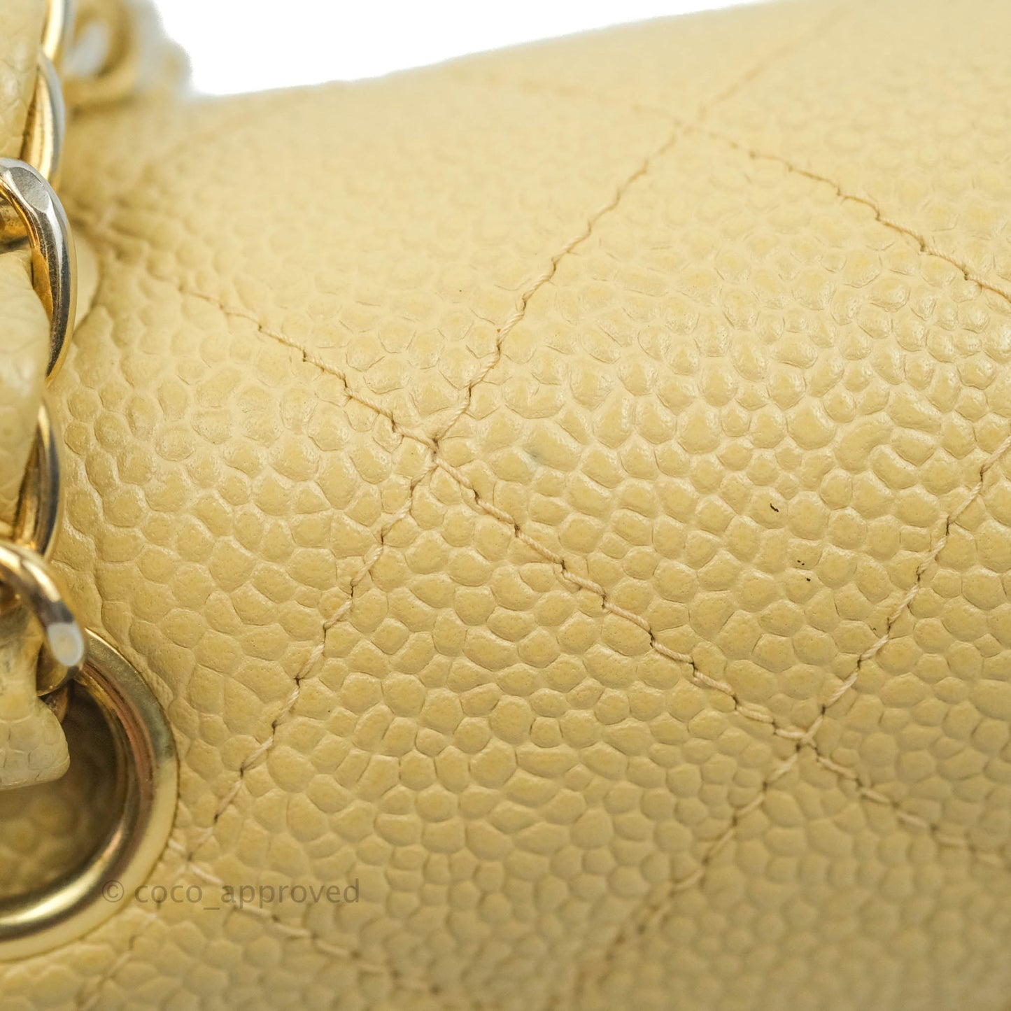 Chanel Vintage Classic M/L Medium Double Flap Bag Beige Caviar 24K Gold Hardware