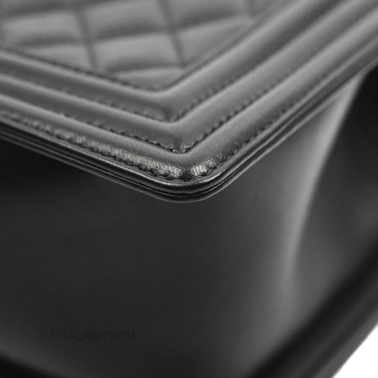 Chanel Quilted Medium Boy Black Lambskin Ruthenium Hardware