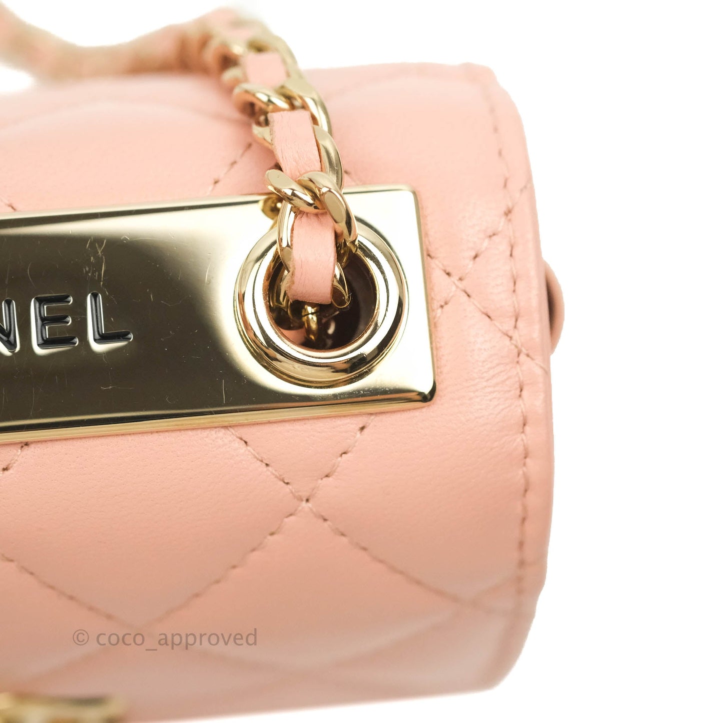 Chanel Mini Quilted Trendy CC Clutch With Chain Pink Lambskin Gold Hardware