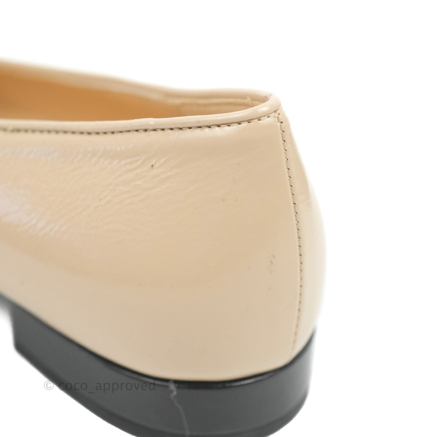 Chanel Beige Black Chain Details Loafers 35.5
