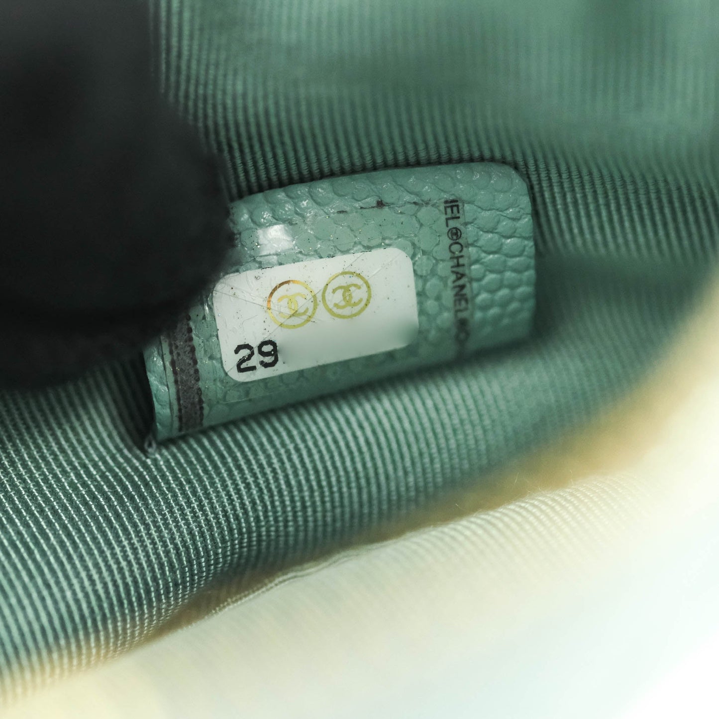 Chanel Mini Quilted O Case Tiffany Blue Caviar Gold Hardware