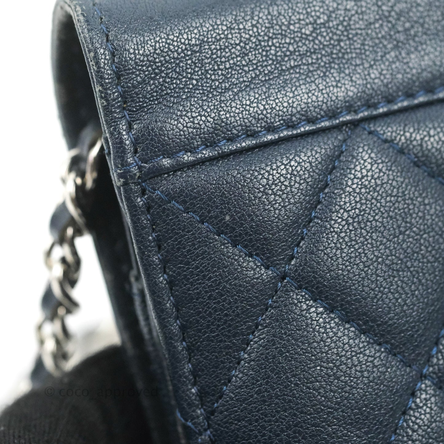 Chanel Urban Companion Wallet on Chain WOC Navy Calfskin Silver Hardware