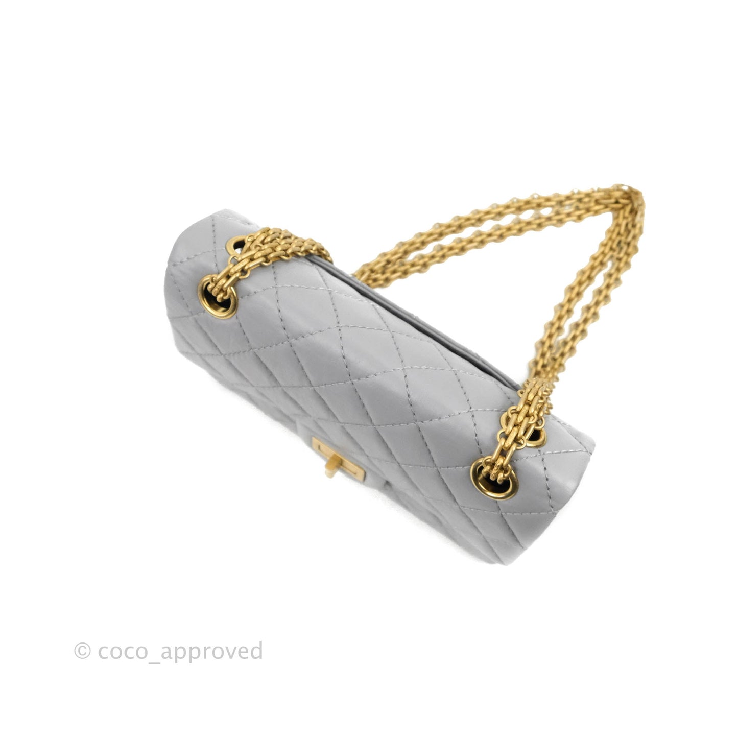 Chanel Mini Reissue 224 Grey Aged Calfskin Aged Gold Hardware