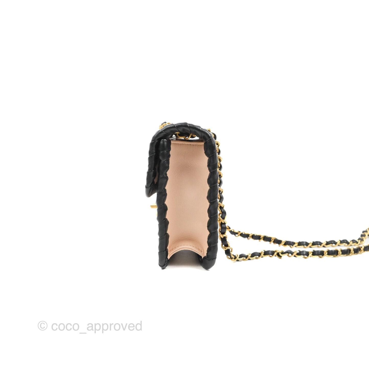 Chanel Mini My Own Frame Flap Braided Beige Pink Calfskin 22S