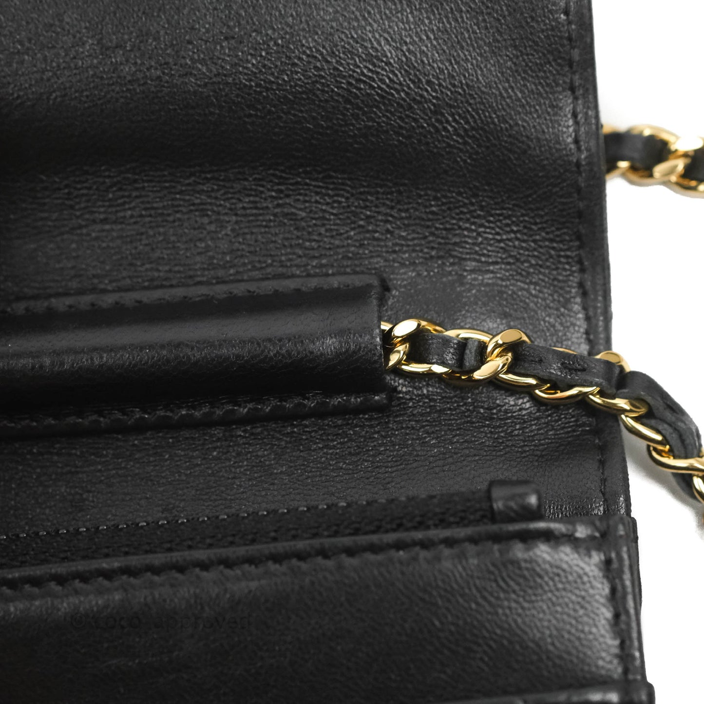 Chanel Quilted Classic WOC Black Lambskin Gold Hardware