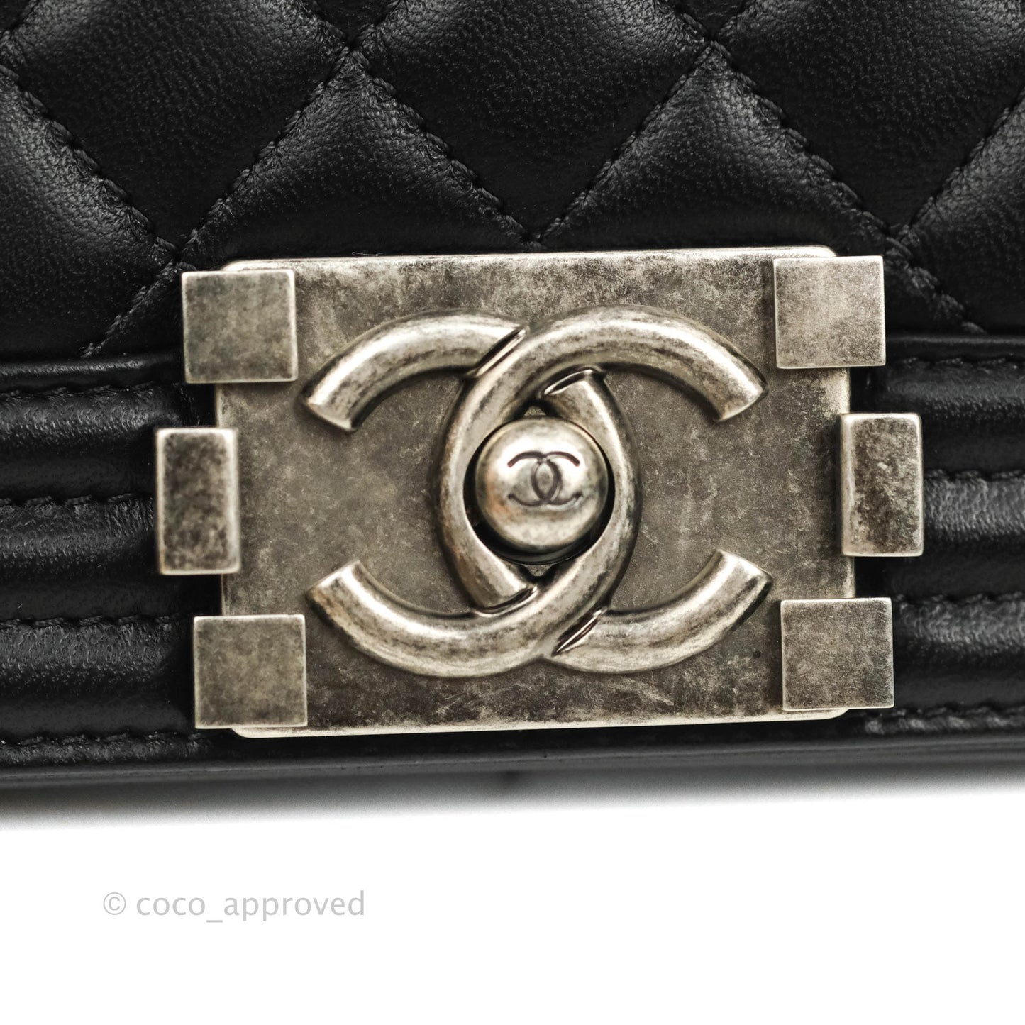 Chanel Quilted Medium Boy Black Lambskin Ruthenium Hardware