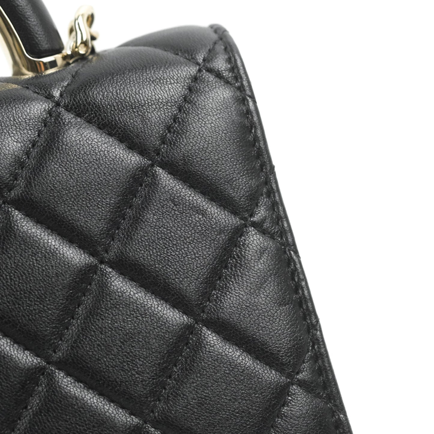 Chanel Quilted Top Handle Wallet on Chain WOC Black Lambskin Gold Hardware