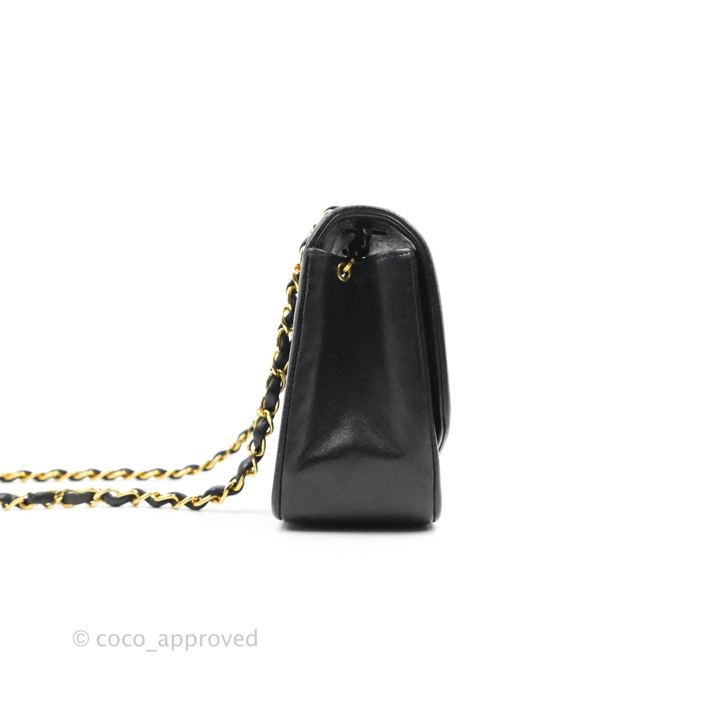 Chanel Black Quilted Lambskin Small Vintage Classic Diana Flap Bag