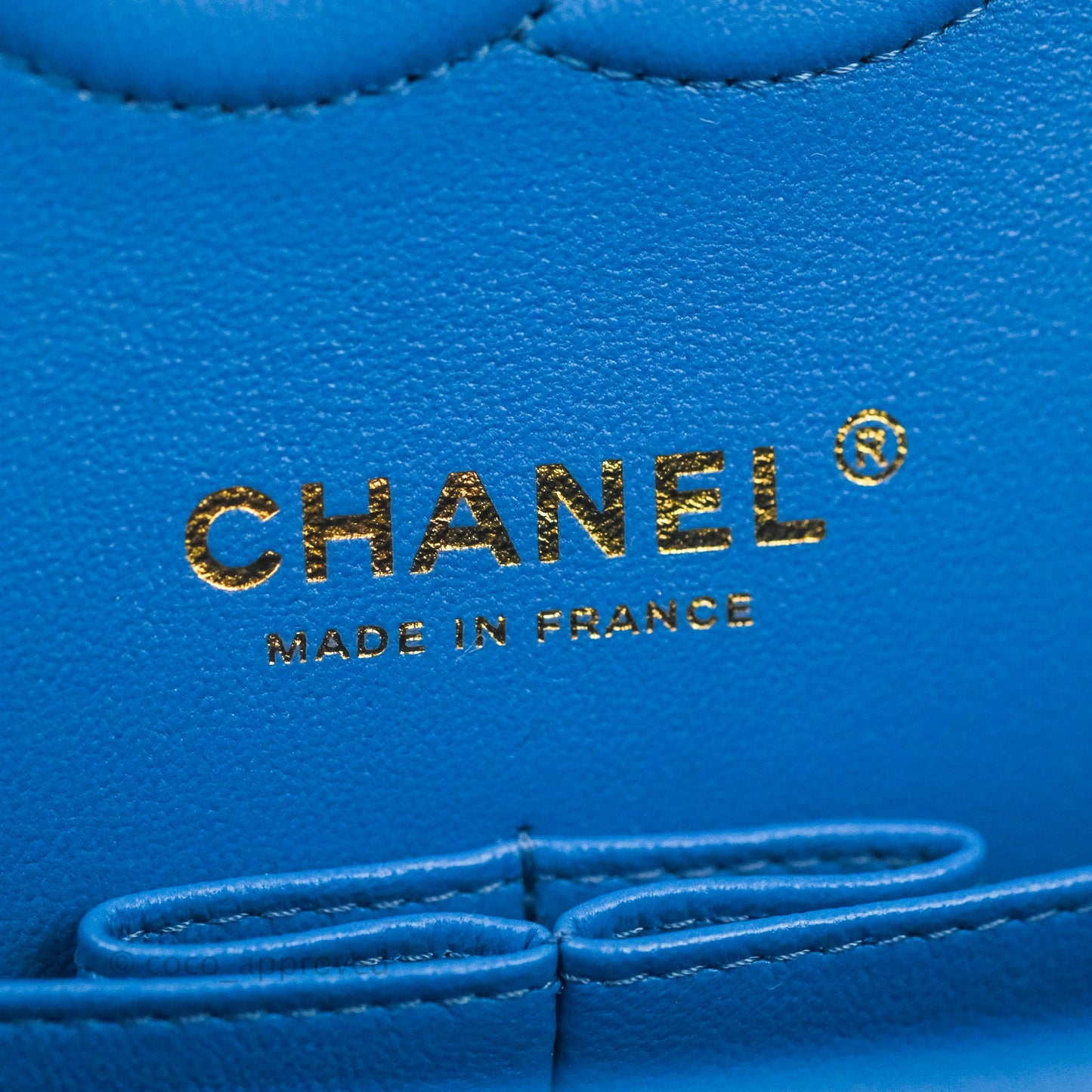 Chanel Classic M/L Medium Flap Quilted Blue Caviar Gold Hardware 21P