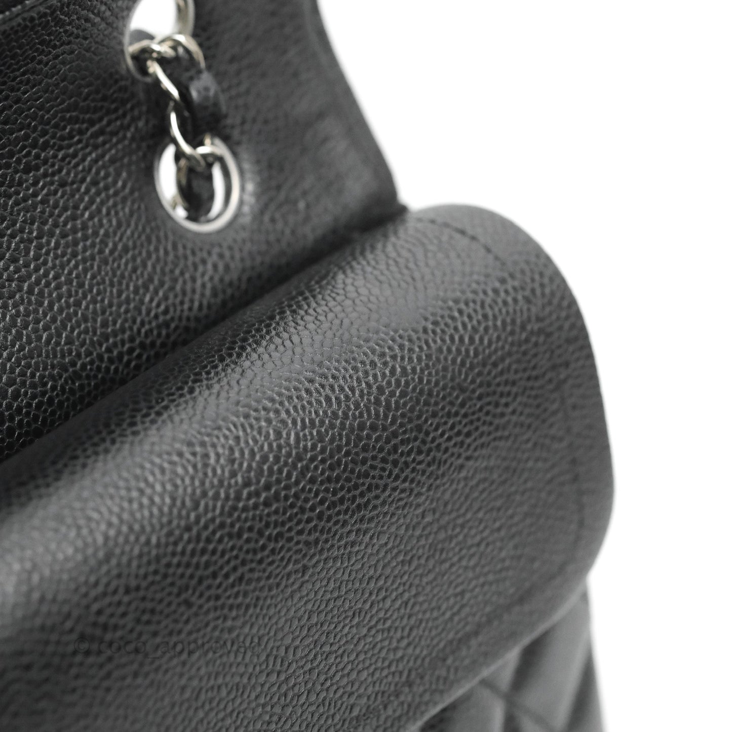 Chanel Classic M/L Medium Flap Quilted Black Caviar Silver Hardware