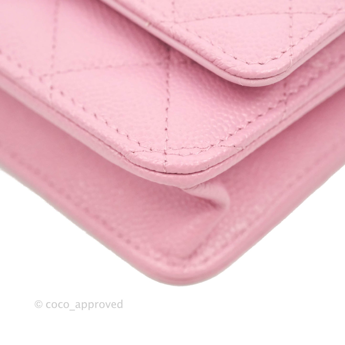 Chanel Top Handle Wallet On Chain WOC Pink Caviar Gold Hardware 22S