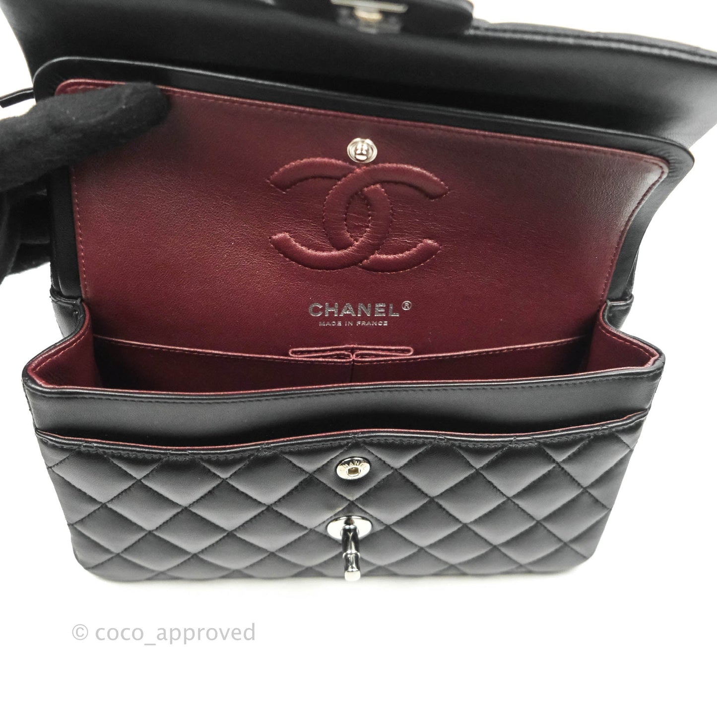 Chanel Small S/M Classic Flap Black Lambskin Silver Hardware