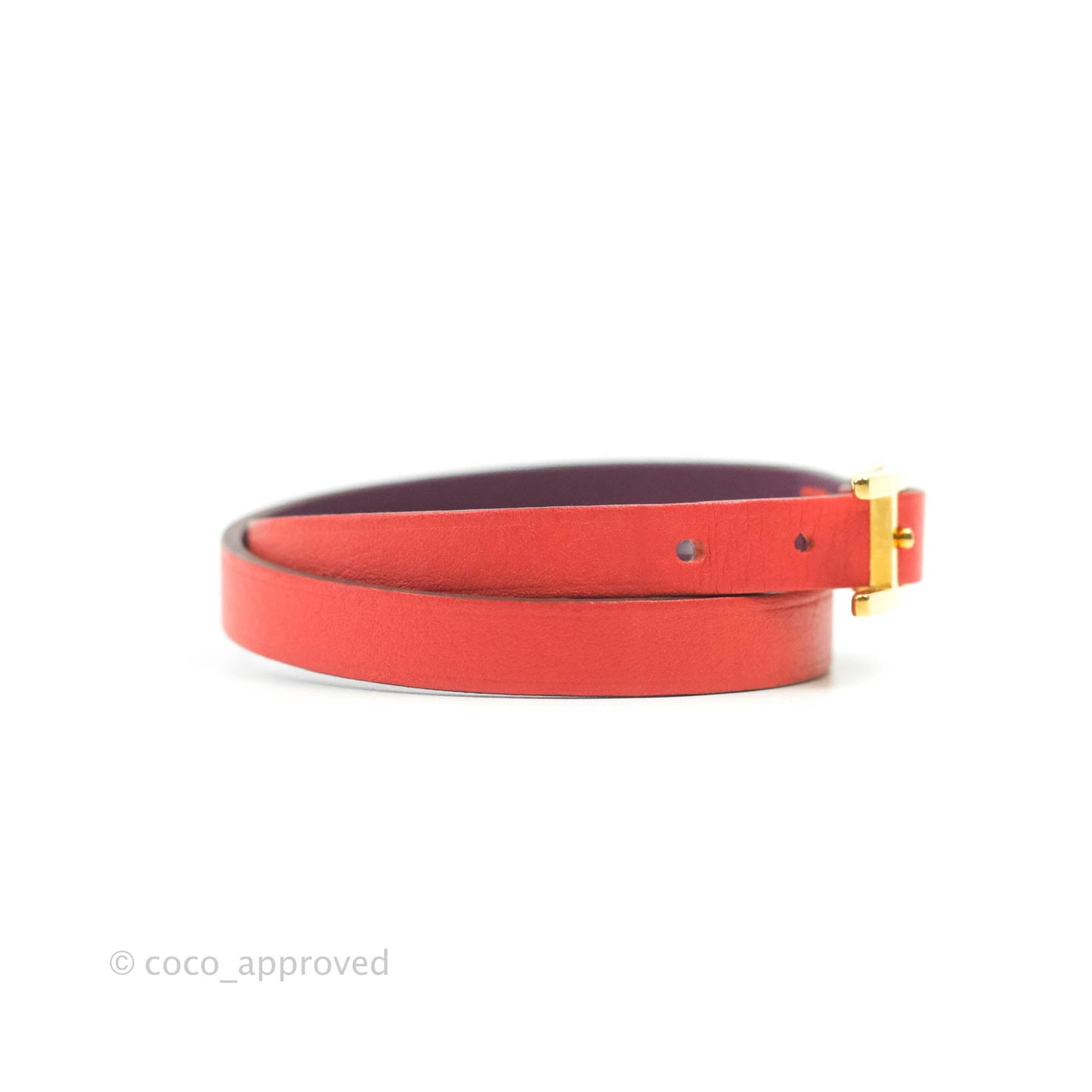Hermès Veau Behapi Single Tour Bracelet Red/Purple