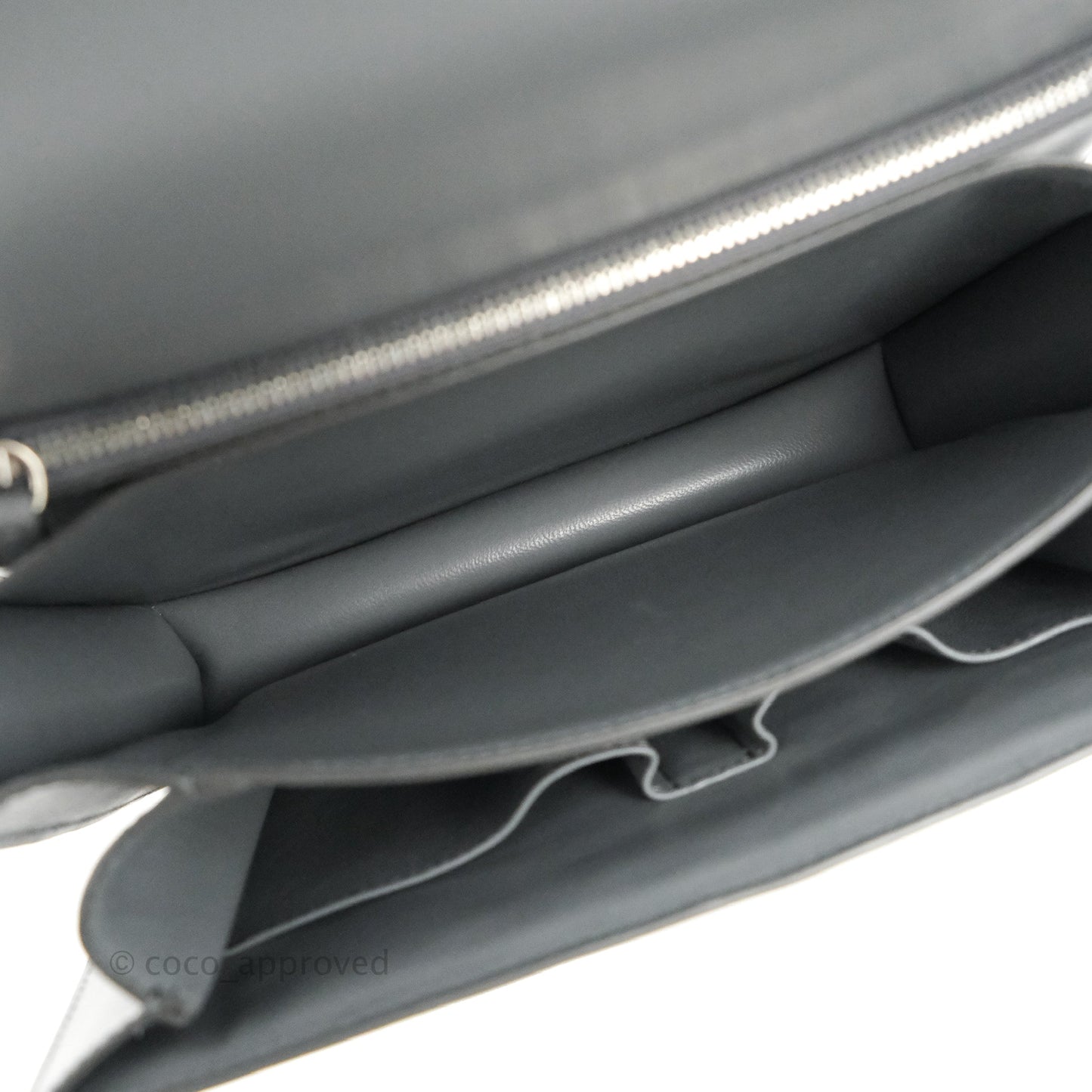 Celine Medium Classic Box Flap Grey Calfskin