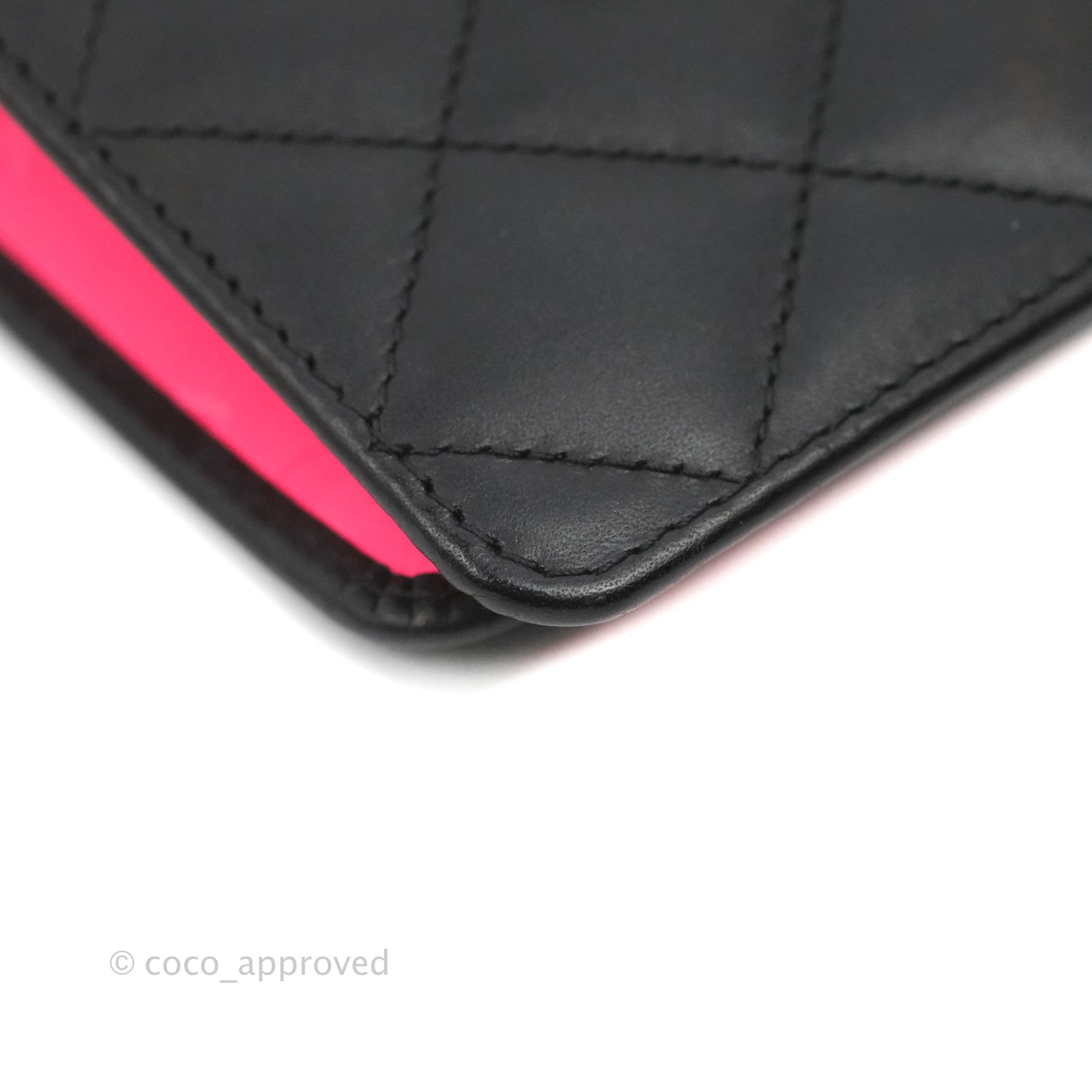 Chanel Quilted Cambon Yen Wallet Black Calfskin Silver Hardware