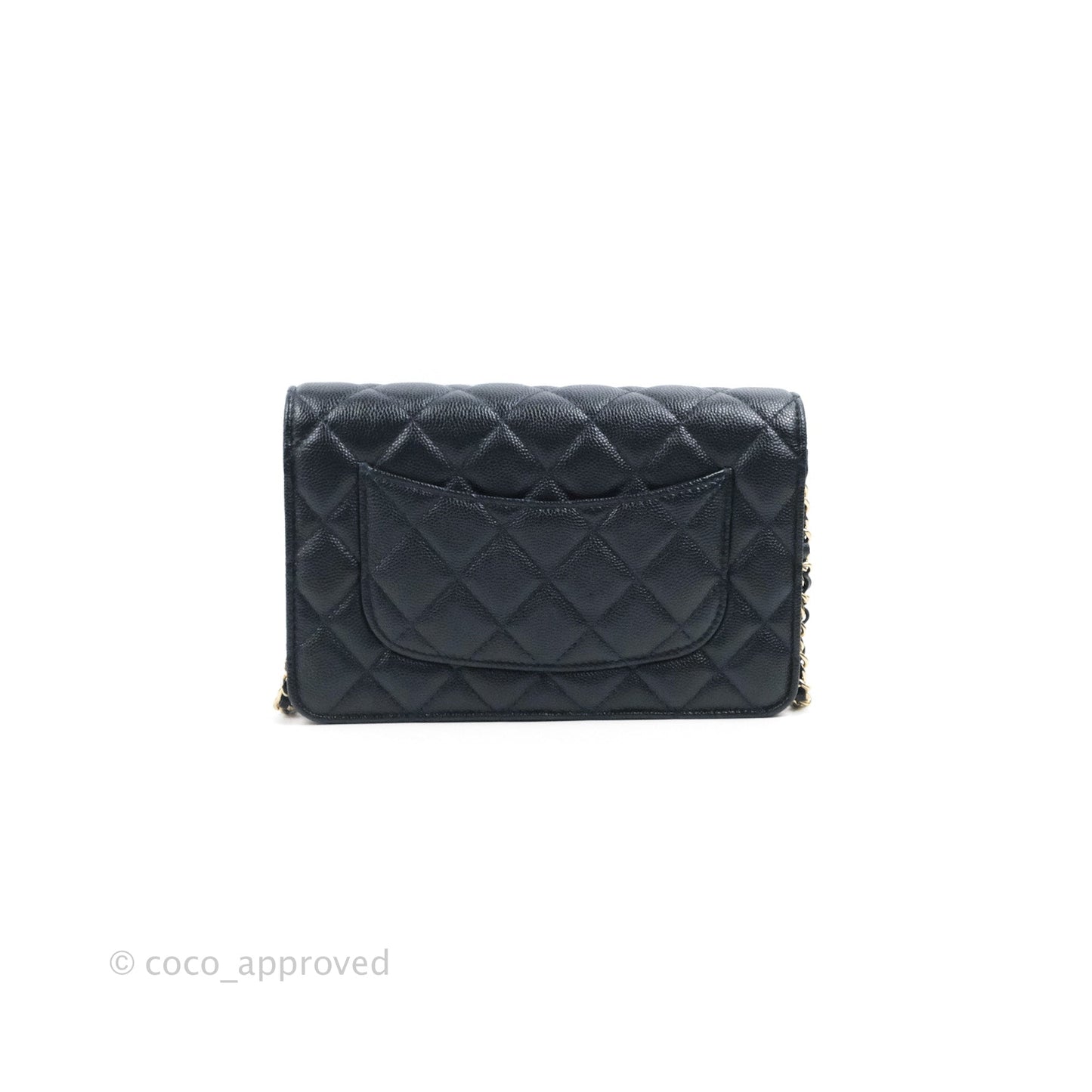 Chanel Quilted Classic Wallet on Chain WOC Navy Caviar Gold Hardware