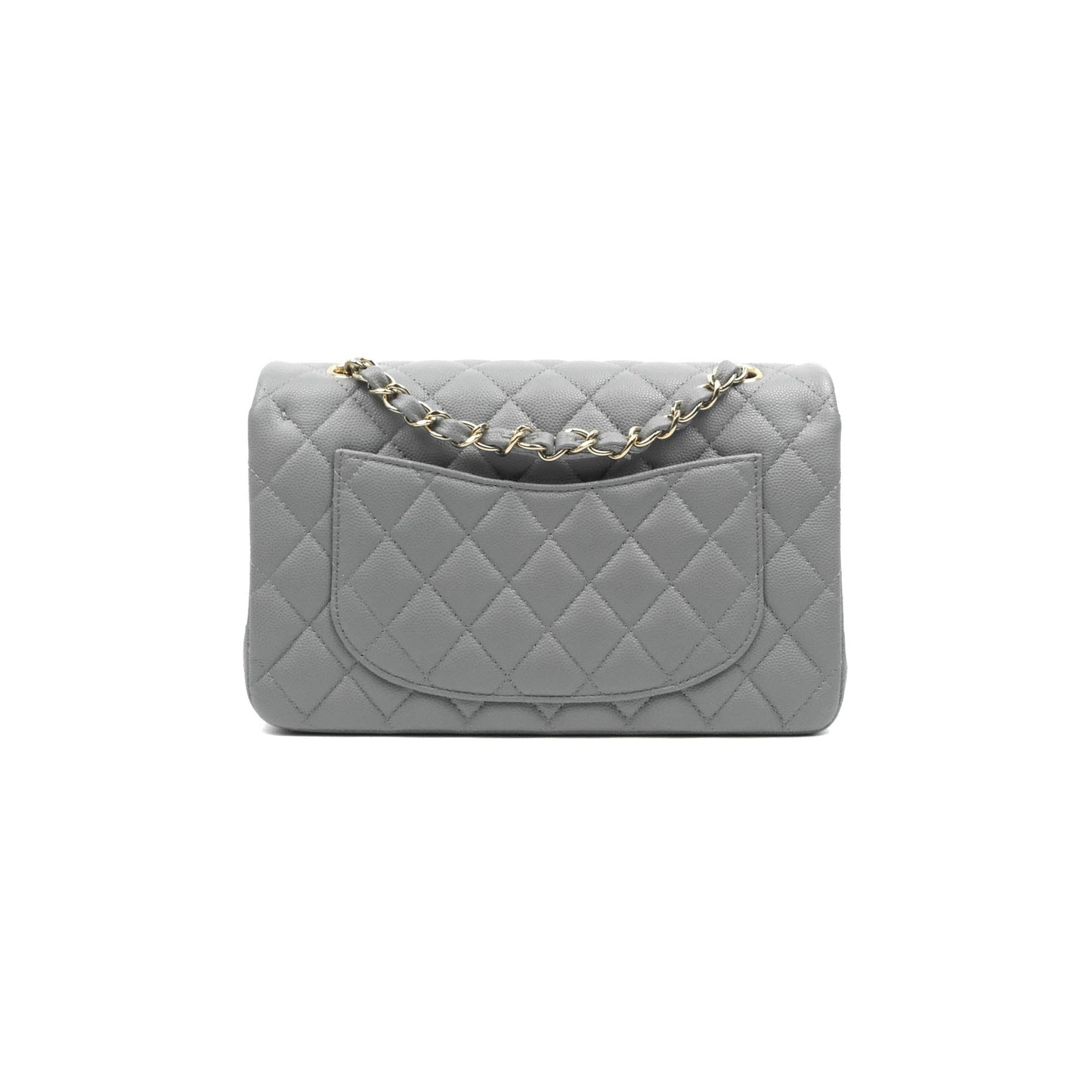 Chanel Classic Small S/M Quilted Flap Grey Caviar Gold Hardware 20C
