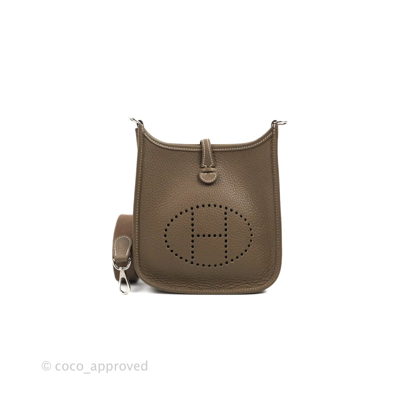 Hermès Mini Evelyne 16 Etoupe Clemence Palladium Hardware
