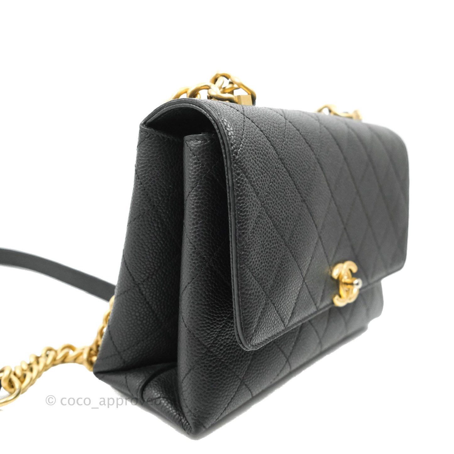 Chanel Chic Affinity Small Grained Calfskin Black Aged Gold Hardware