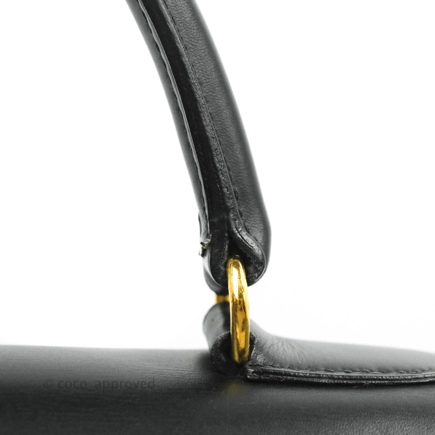 Hermès Kelly 28 Vintage Sellier Black Box Leather Gold Hardware