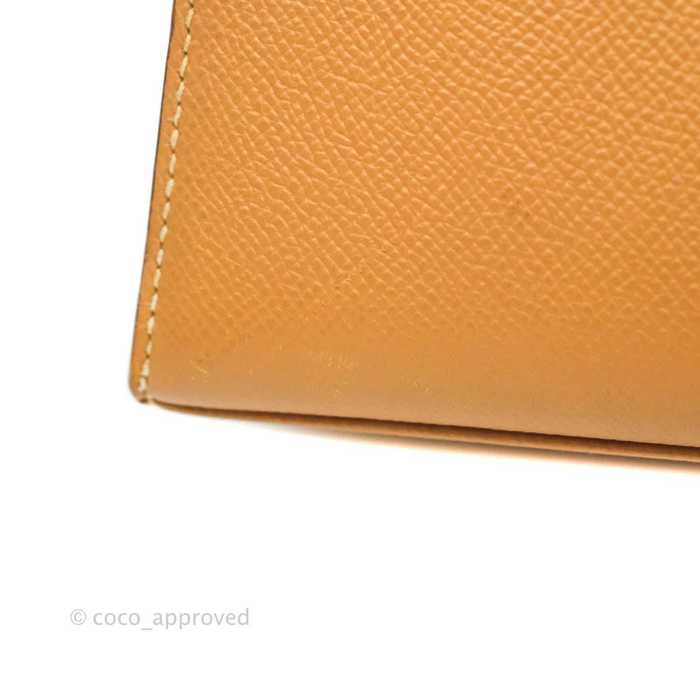 Hermès Vintage Kelly 28 Gold Natural Courchevel Sellier Gold Hardware