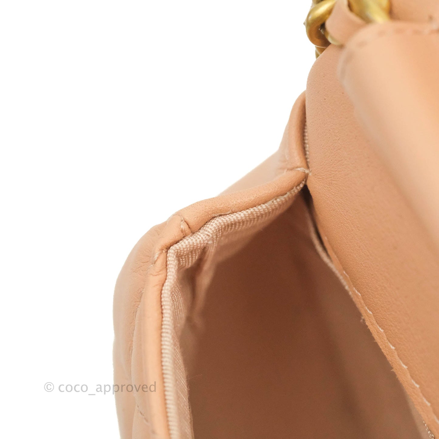Chanel Clutch with Chain Beige Pink Calfskin Aged Gold Hardware