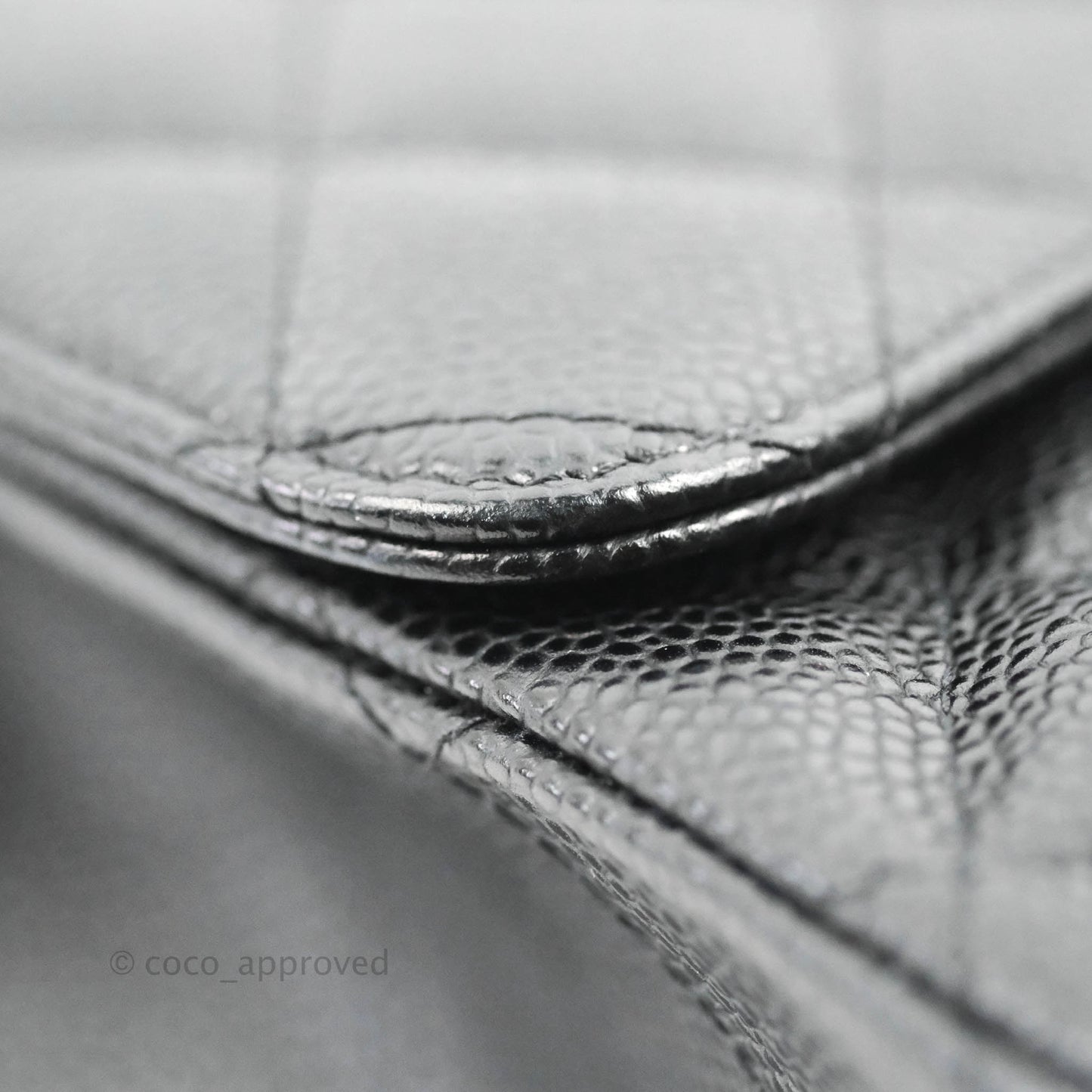 Chanel Single Flap Maxi Caviar Black Silver Hardware