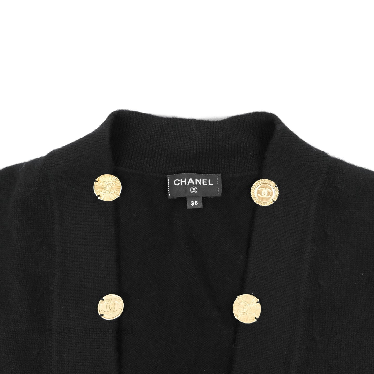 Chanel Long Cardigan Black 22SS Size 38