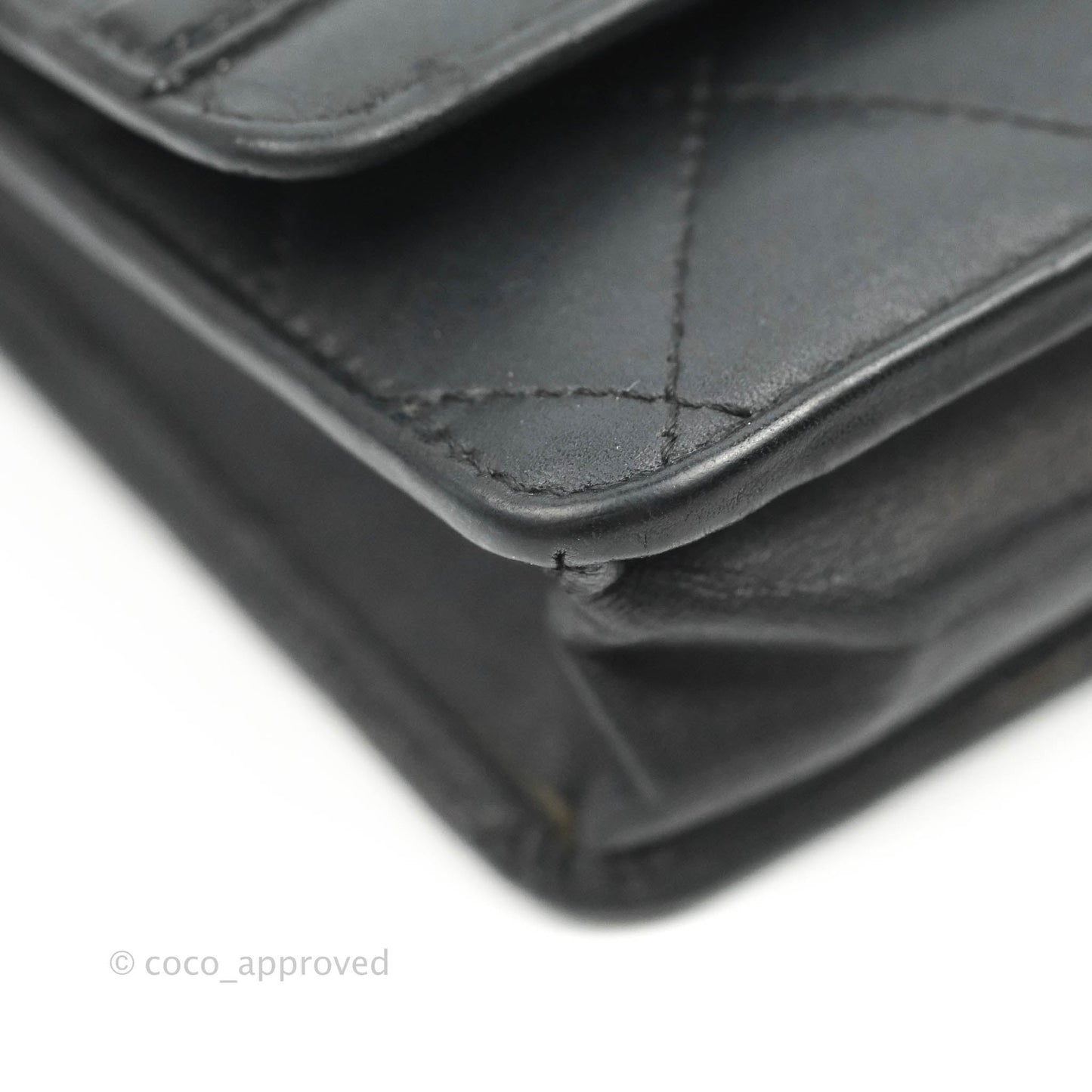 Chanel Calfskin Quilted Cambon Wallet on Chain WOC Black Silver Hardware