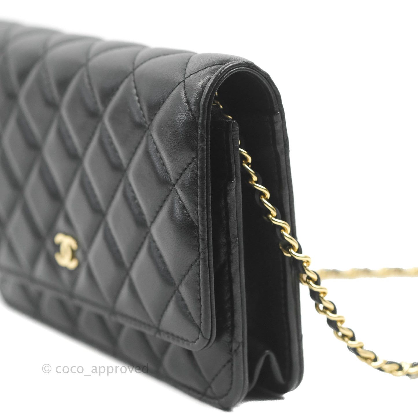 Chanel Quilted Classic WOC Black Lambskin Gold Hardware