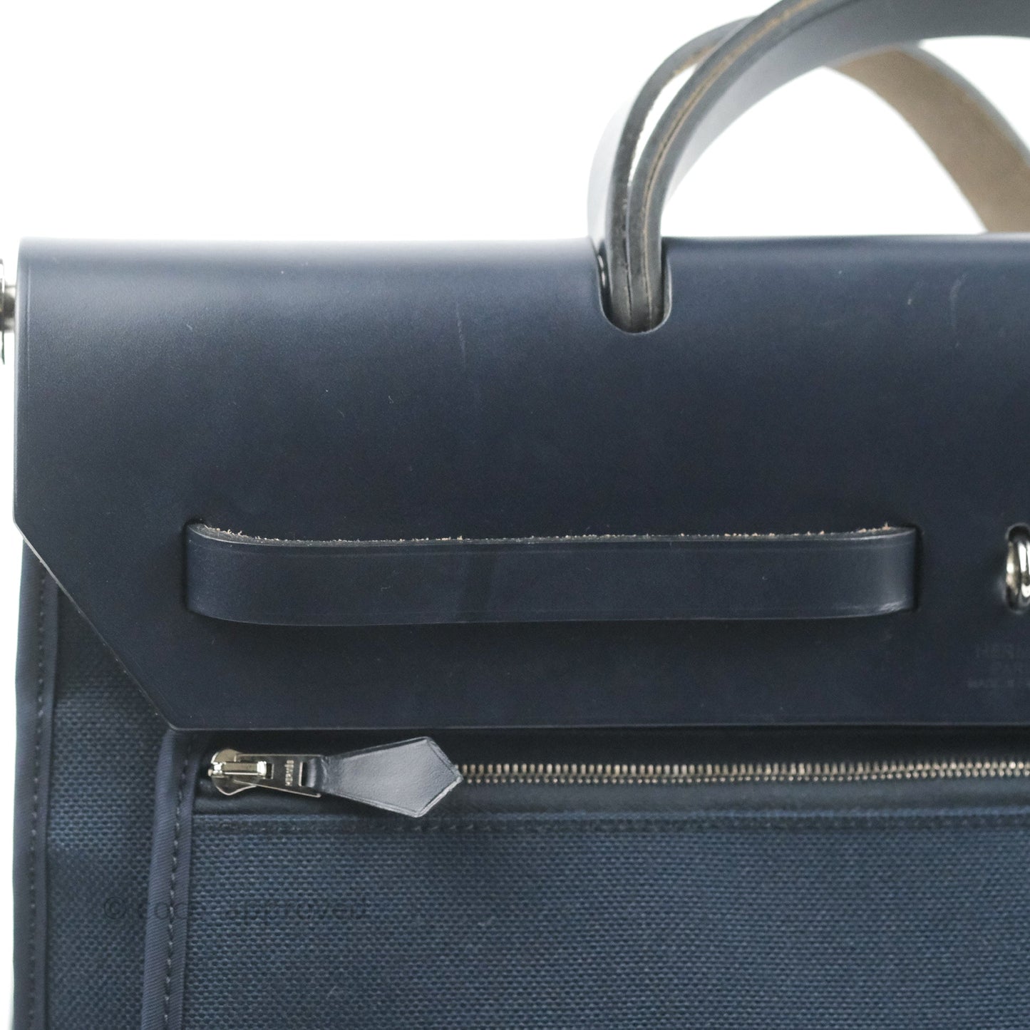 Hermès Herbag Zip 39 Navy Canvas Palladium Hardware
