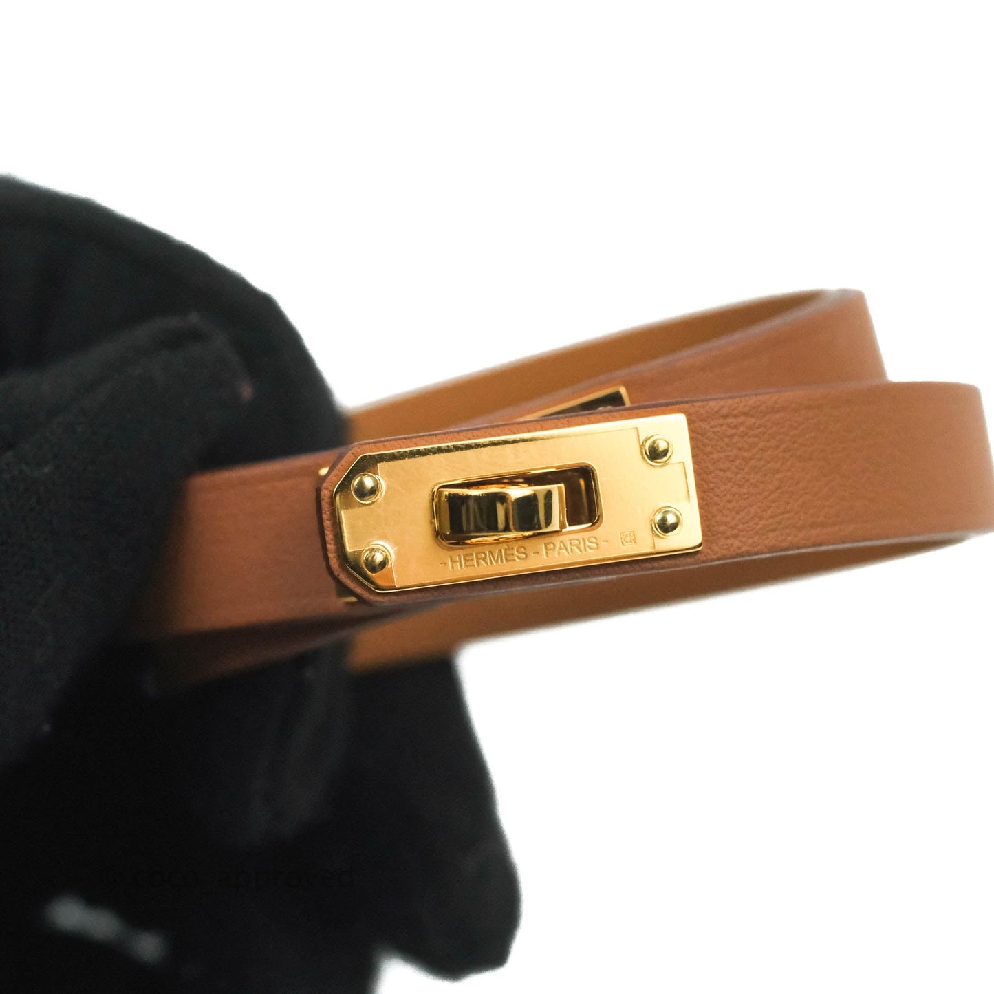 Hermès Kelly Double Tour Bracelet Gold Swift Gold Hardware
