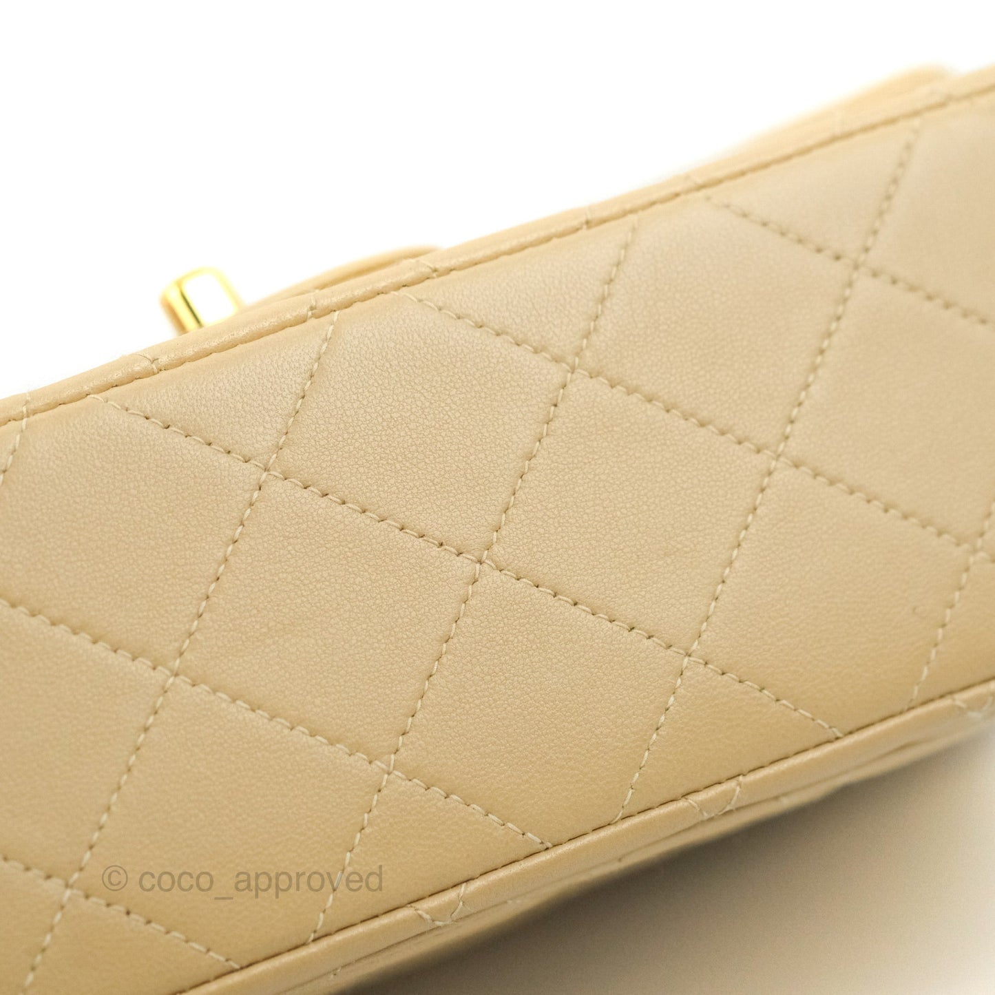 Chanel Classic Vintage Small Flap Beige Lambskin 24K Gold Hardware