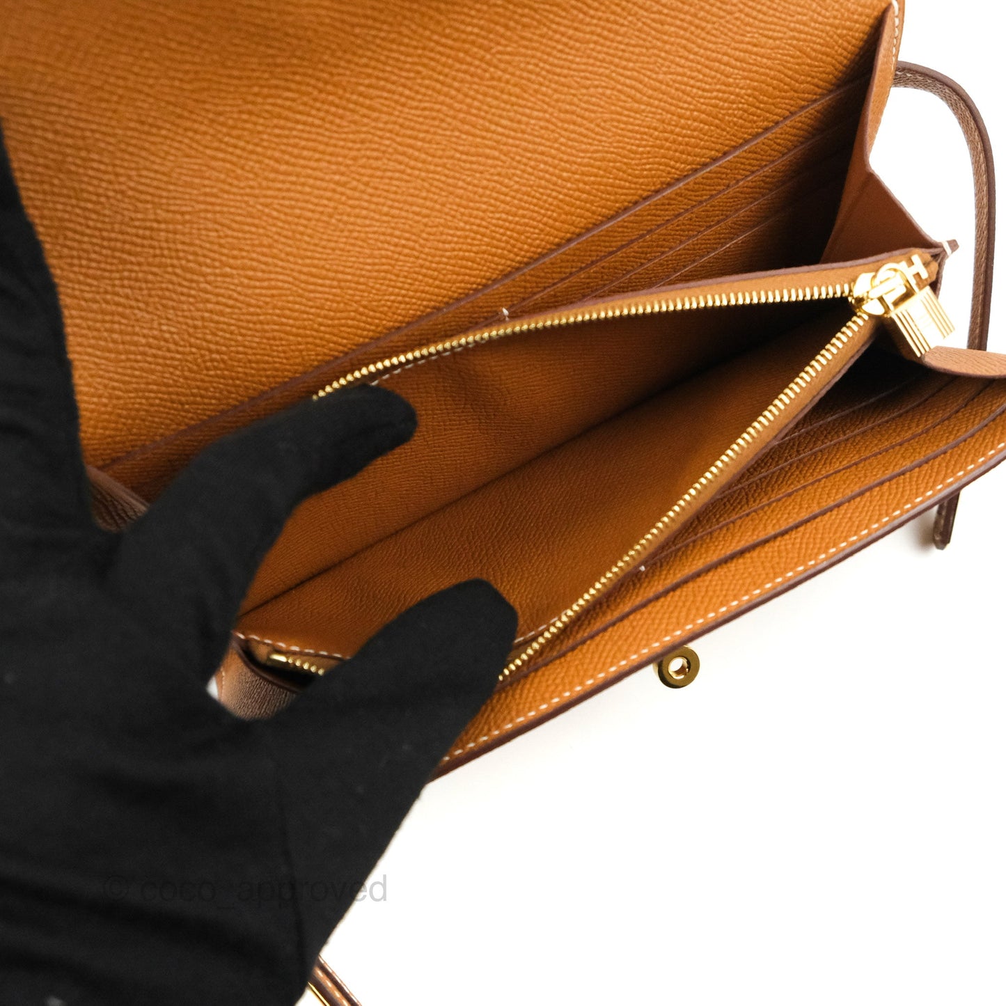 Hermès Epsom Kelly Wallet Gold Gold Hardware