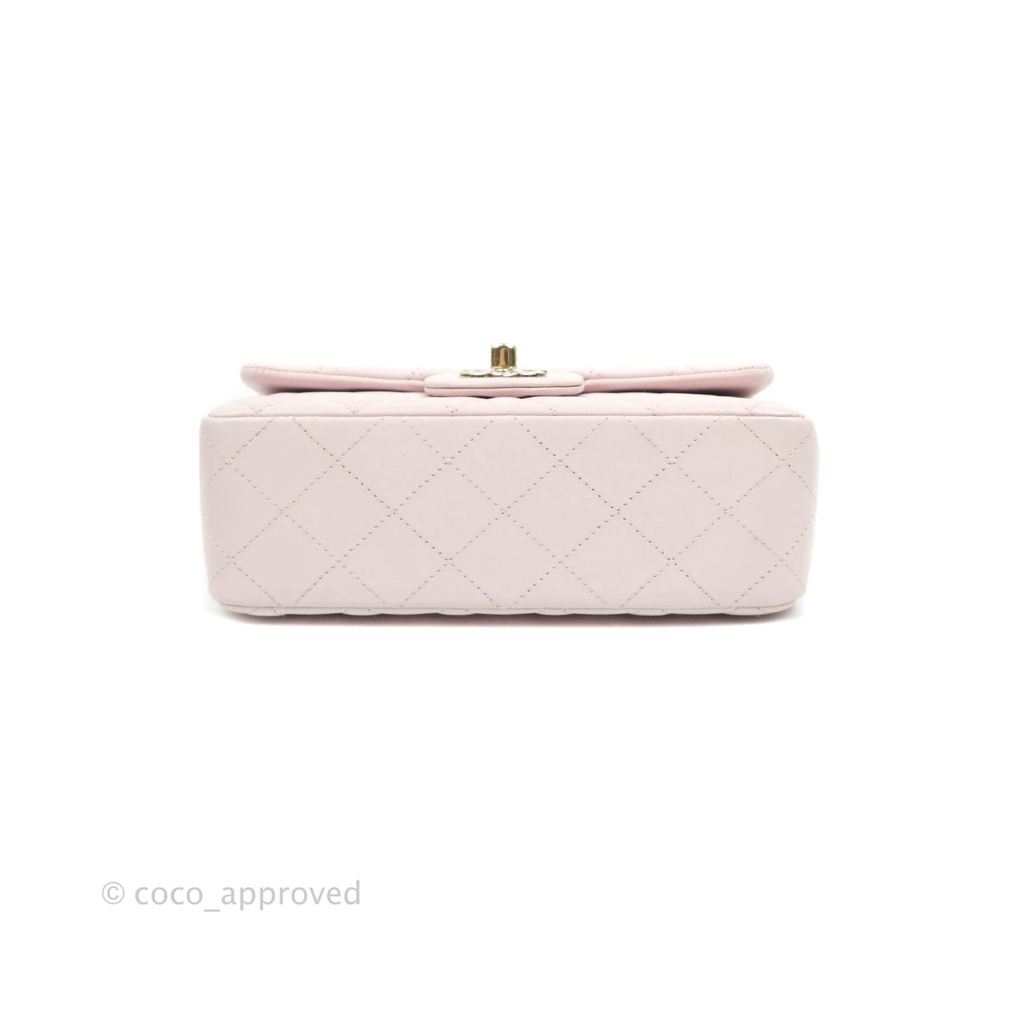 Chanel Quilted Mini Rectangular Flap Pale Pink Lambskin Gold Hardware