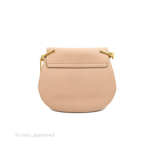 Chloe Drew Crossbody Bag Pink Grained Leather
