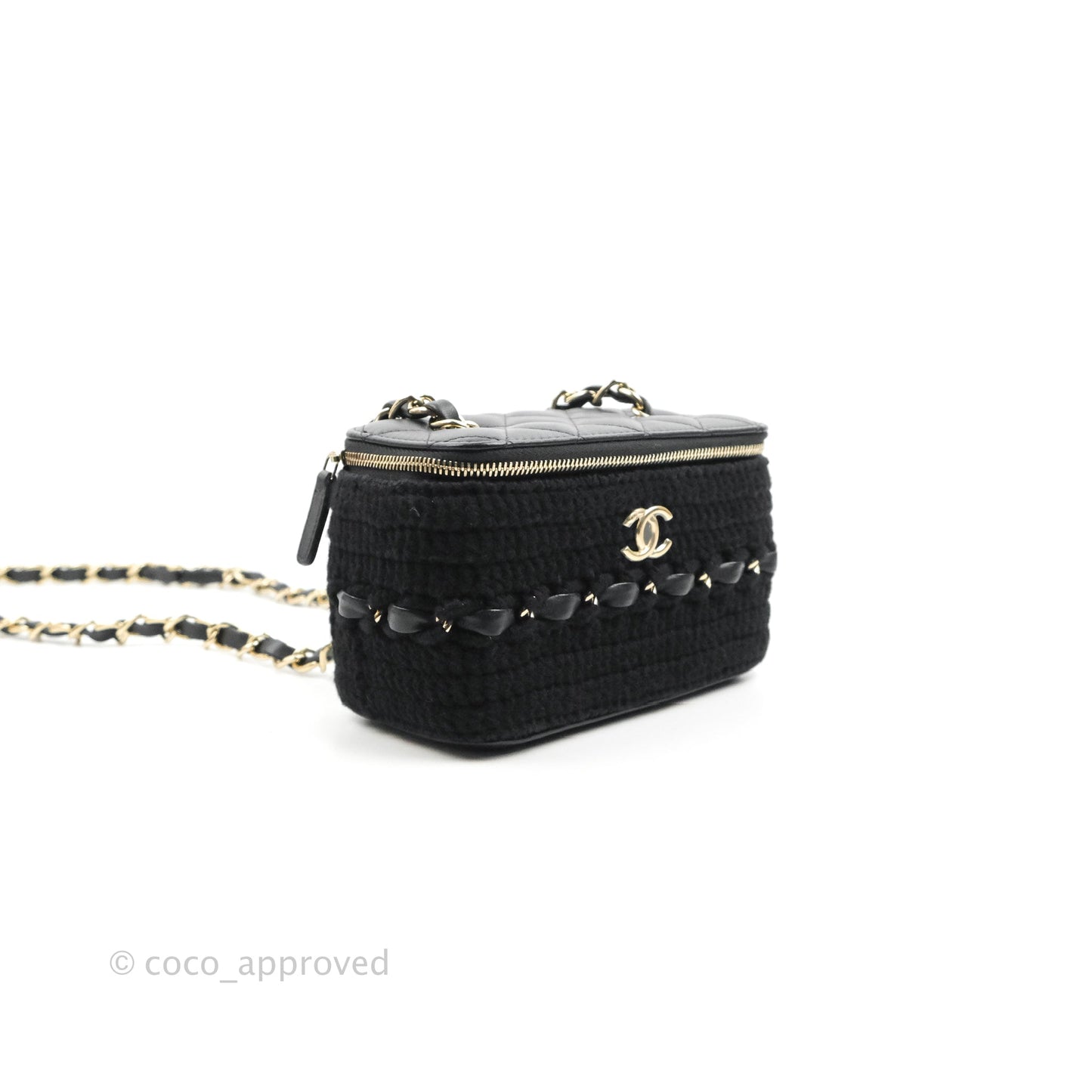 Chanel Vanity with Chain Crochet Black Lambskin Gold Hardware