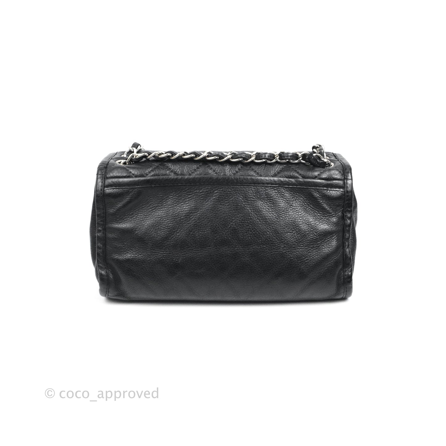 Chanel Flap Bag Black Calfskin Silver Hardware
