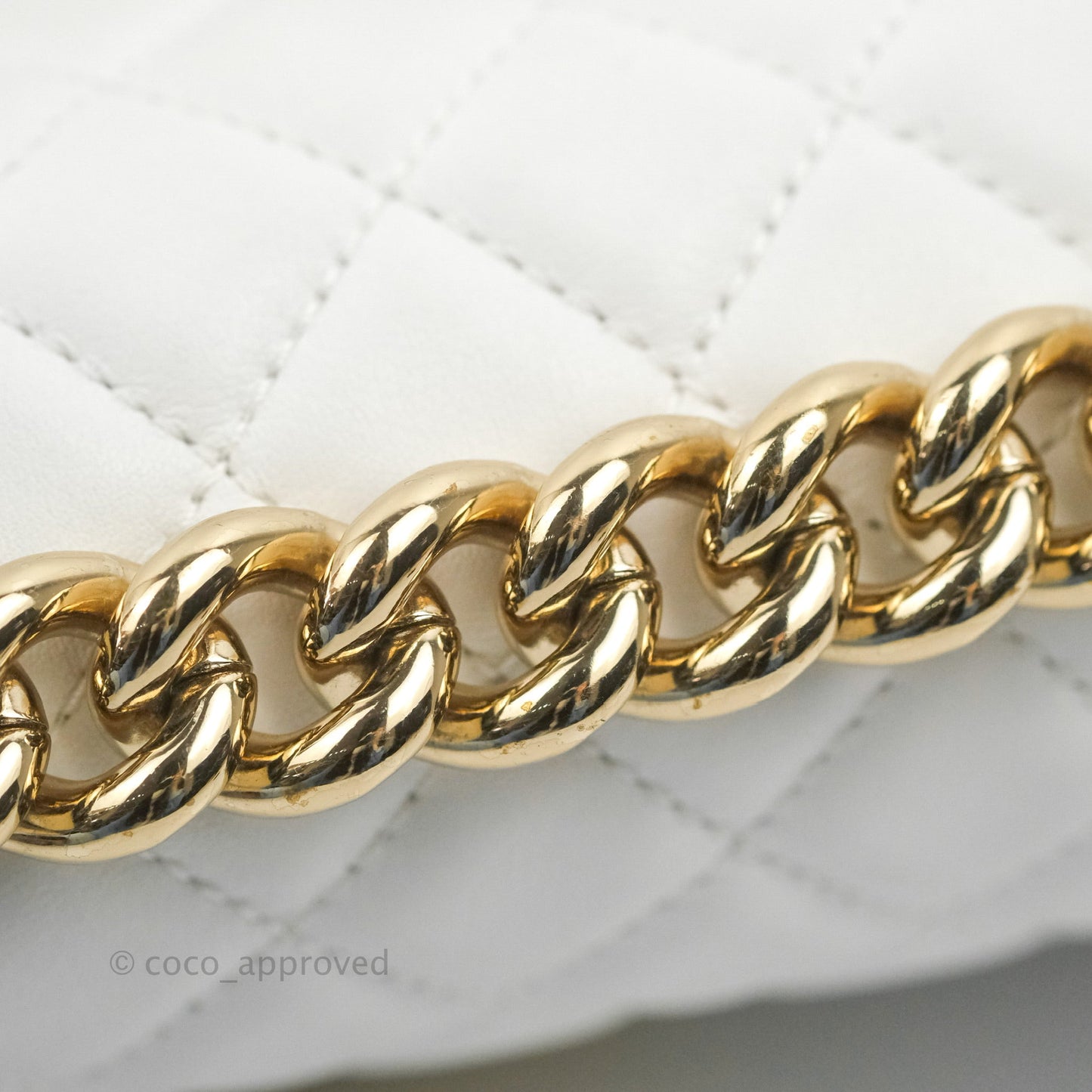 Chanel Quilted Medium Boy White Calfskin Gold Hardware