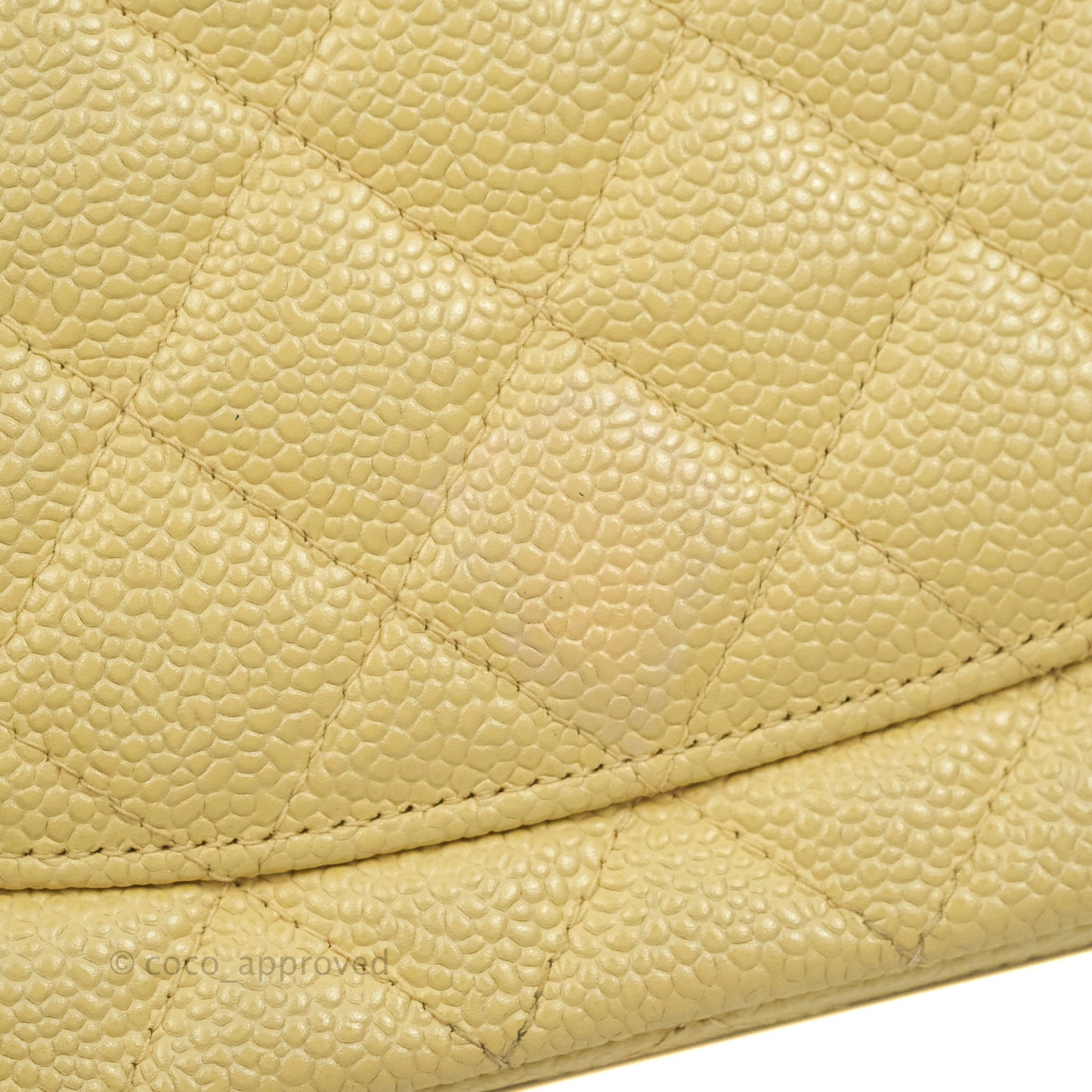 Chanel Vintage Classic M/L Medium Double Flap Bag Beige Caviar 24K Gold Hardware
