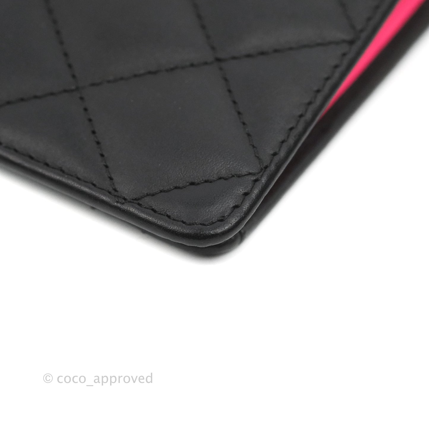 Chanel Quilted Cambon Yen Wallet Black Calfskin Silver Hardware