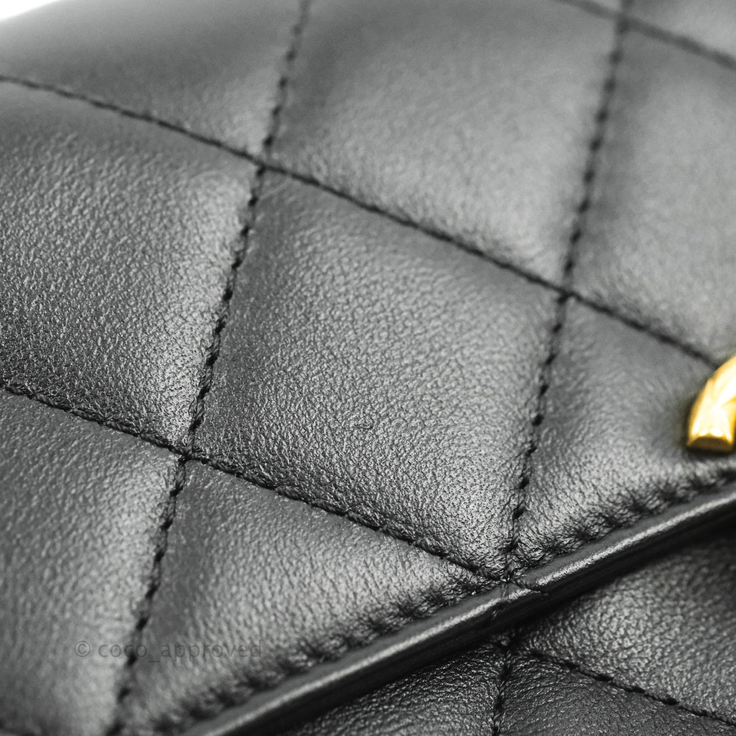 Chanel Small Chain Bar Flap Bag Black Calfskin Aged Gold Hardware