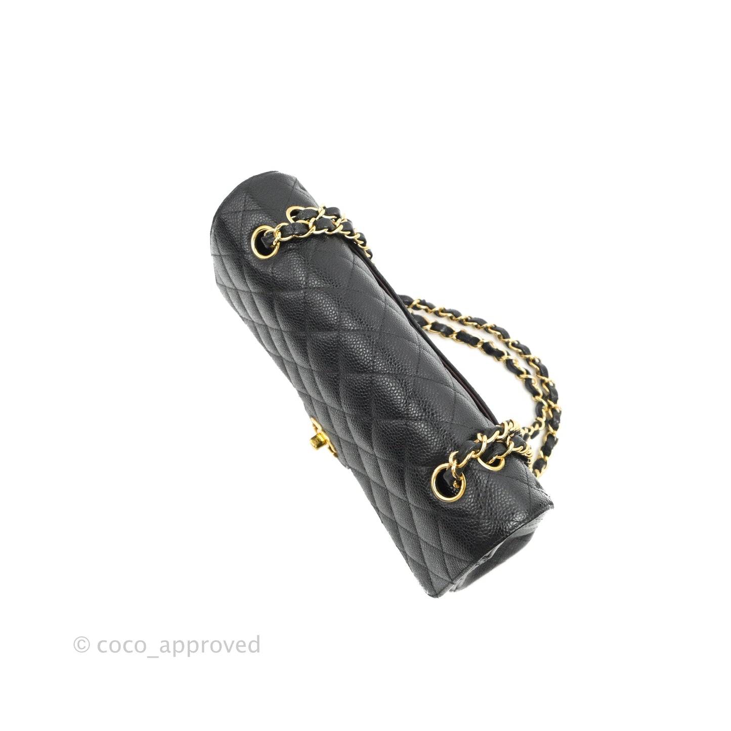 Chanel Classic M/L Medium Flap Quilted Black Caviar Gold Hardware