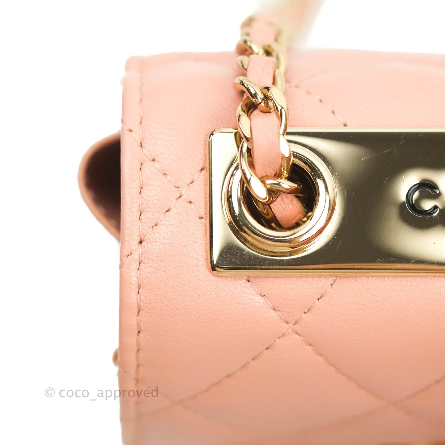 Chanel Mini Quilted Trendy CC Clutch With Chain Pink Lambskin Gold Hardware