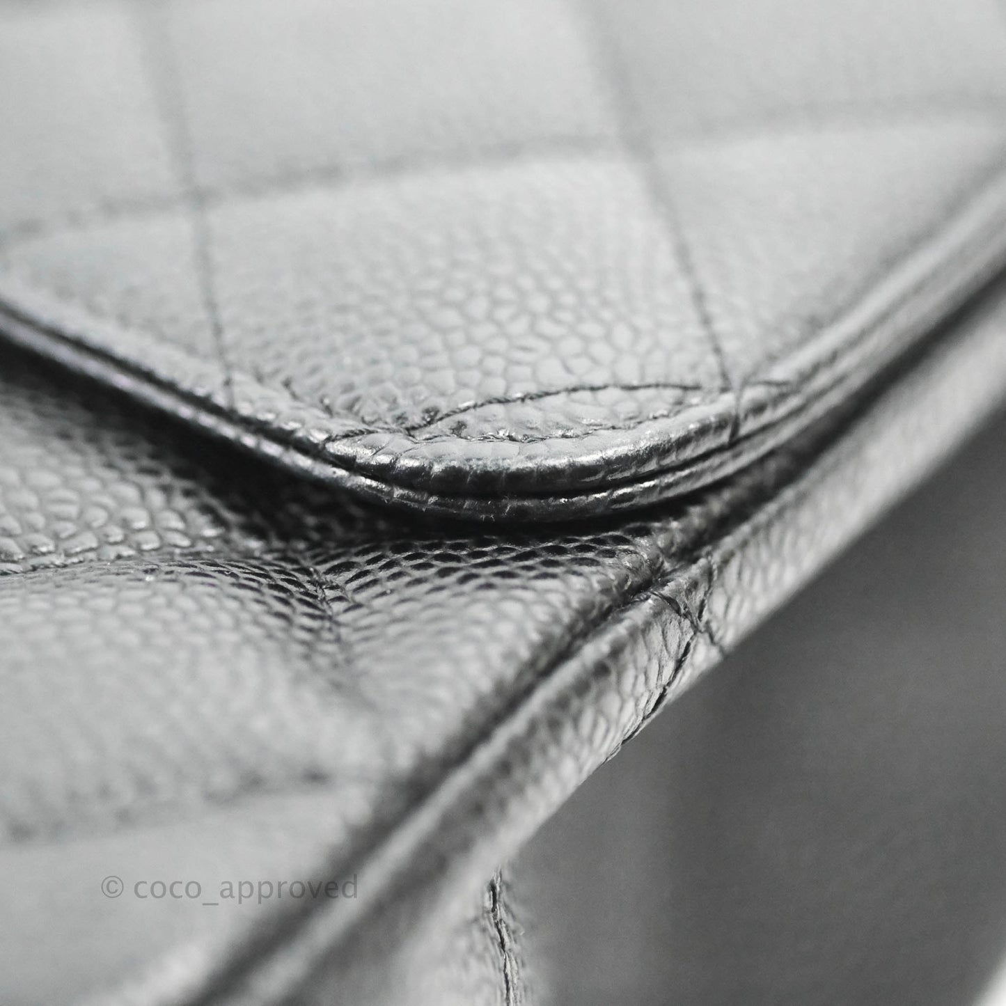 Chanel Single Flap Maxi Caviar Black Silver Hardware