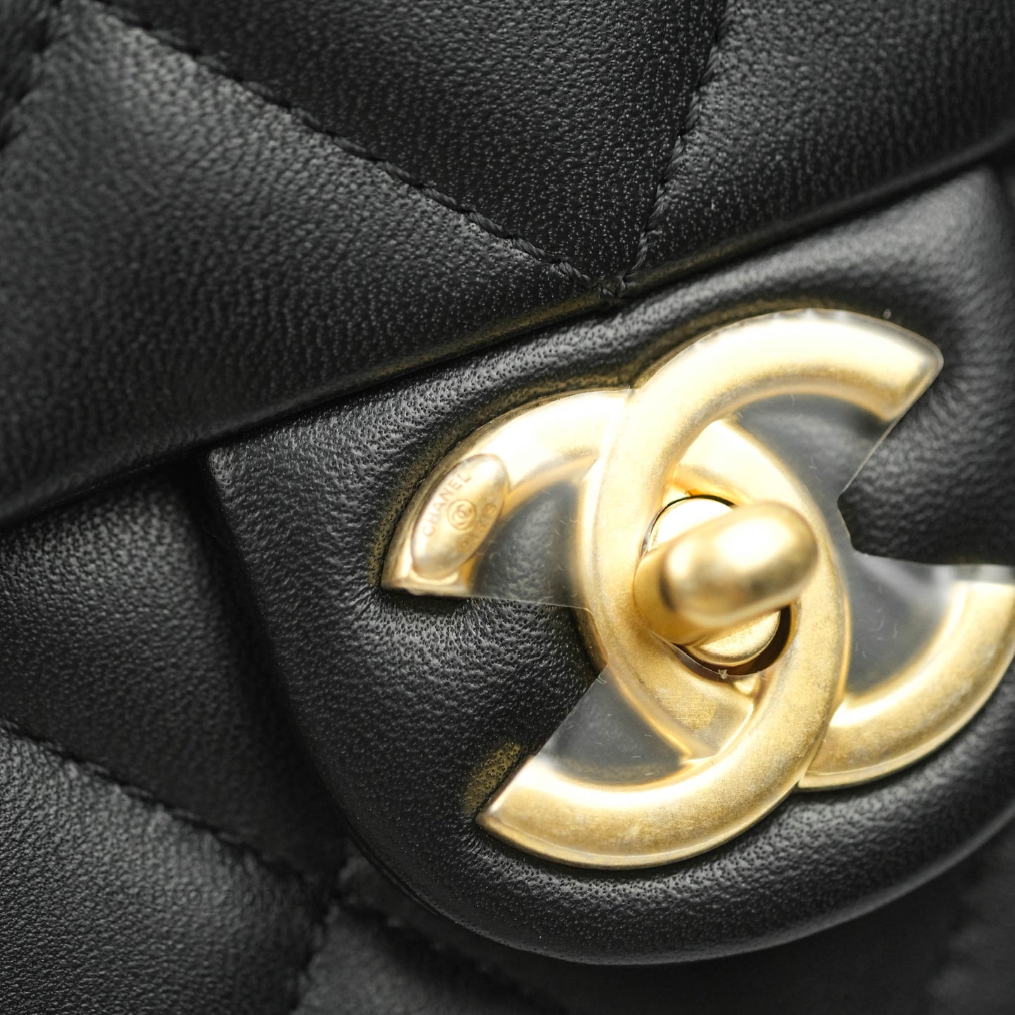 Chanel Quilted My Perfect Mini With Pearl Black Lambskin Gold Hardware