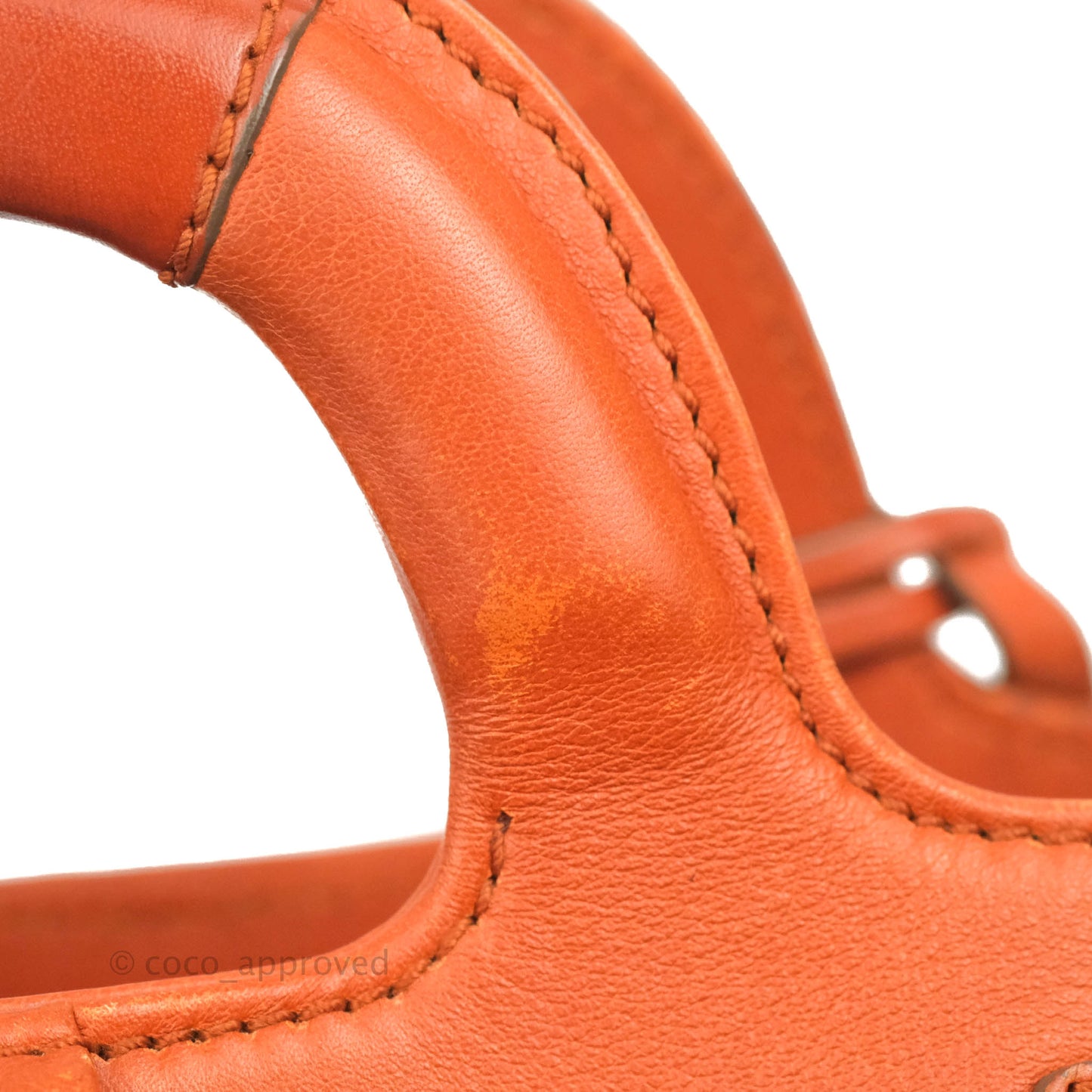 Salvatore Ferragamo Orange Top Handle Bag With Strap