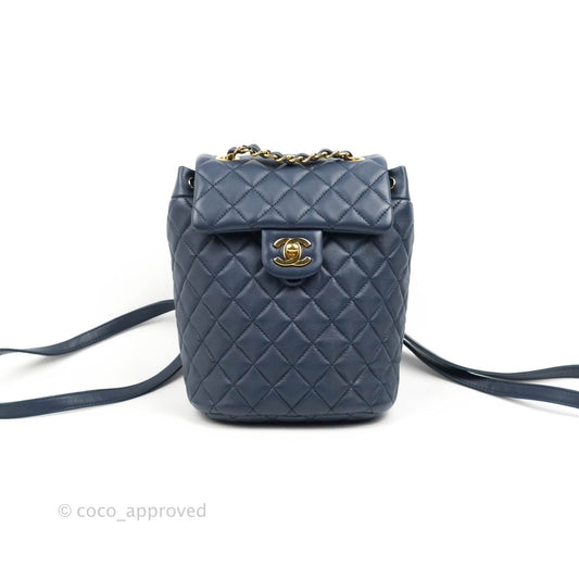Chanel Mini Navy Calfskin Urban Spirit Backpack ⁣⁣⁣⁣⁣⁣⁣⁣⁣⁣⁣⁣⁣⁣Gold Hardware