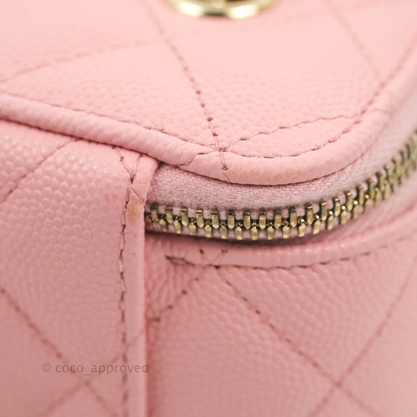 Chanel Classic Vanity With Chain Pink Caviar Gold Hardware